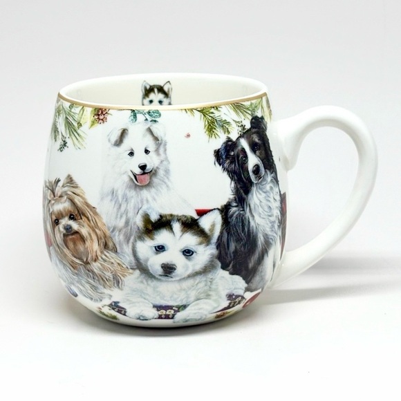 Tinsel & Elves Other - Tinsel & Elves Mug Christmas Coffee Tea Dogs Puppies Husky Yorkie New w/ Box 🐾🎄